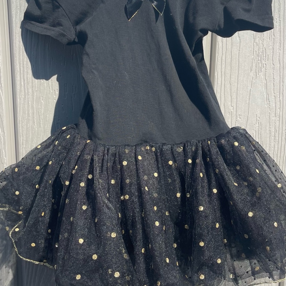 Black and Gold Tulle Dress Lace Back Performance Ballet Jazz Tap Dance